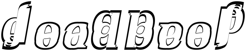 Ambigram for deadbeef in Dejavuserifcondensed-bolditalic